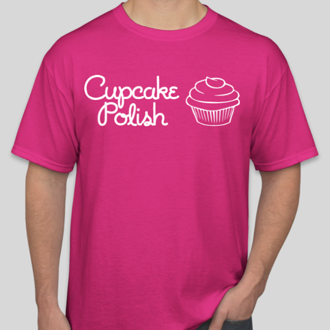🎁 Pink Cupcake Polish Pink TShirt - extended sizes (100% off)