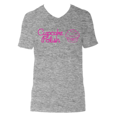 🎁 Grey Cupcake Polish V-Neck Tshirt (100% off)