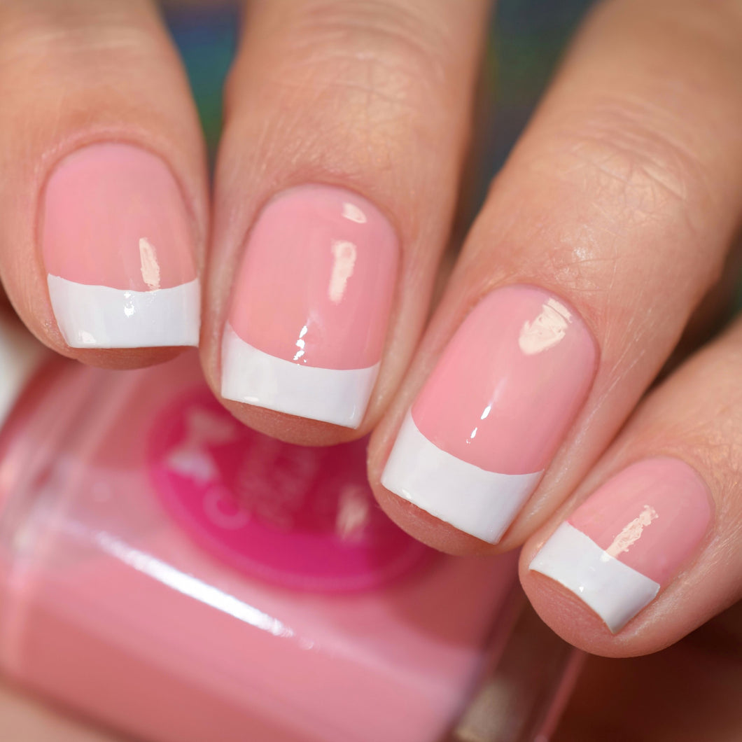Red carpet manicure classic French with a pink base simply adorable & white  hot | Red carpet manicure, Nails, Natural nails