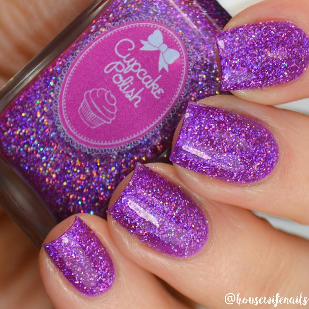 Amethyst - Dark Purple Glitter Holographic Nail Polish by Cupcake Polish