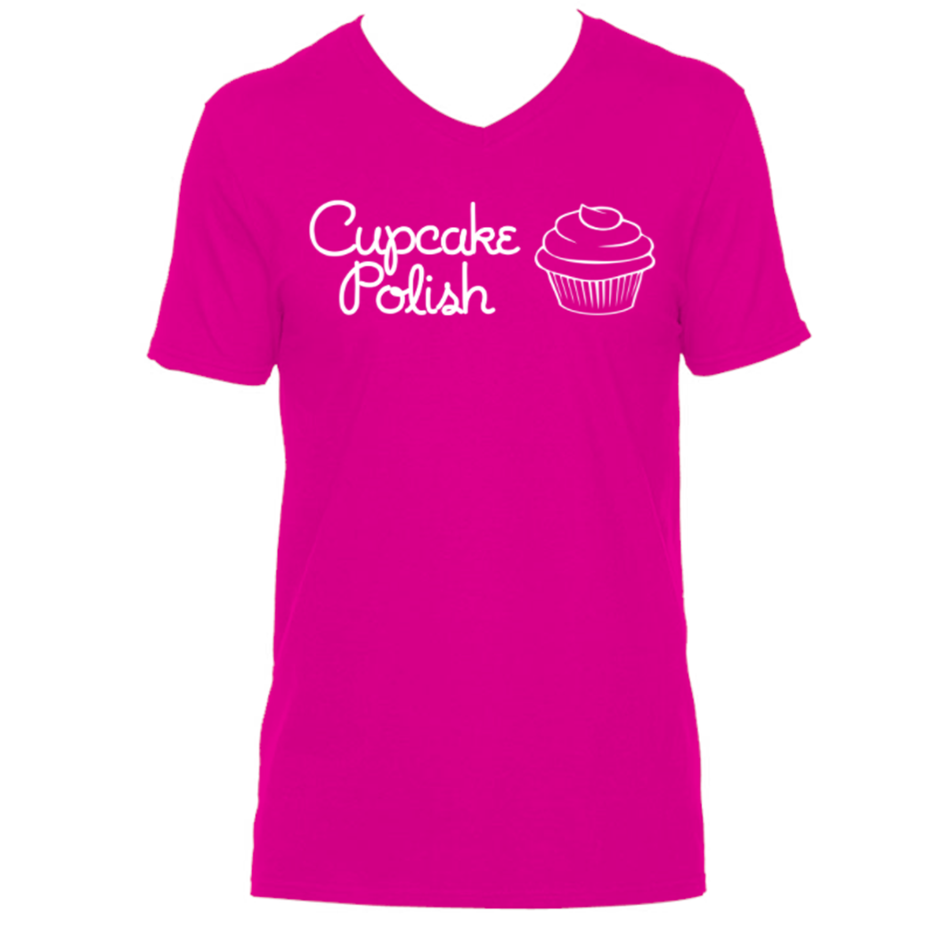 Pink Cupcake Polish V-Neck TShirt